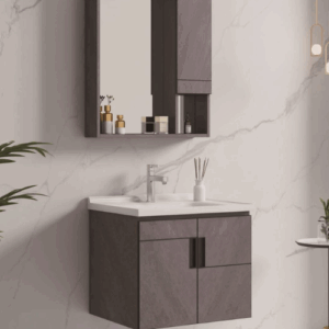 Wall-Hung Cabinet with Mirrors