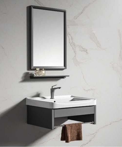 Wall-Hung Cabinet with Mirrors