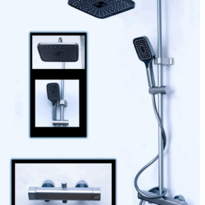 DEW KS1057-3 Way Aluminium Thermostatic Shower – Silver Grey