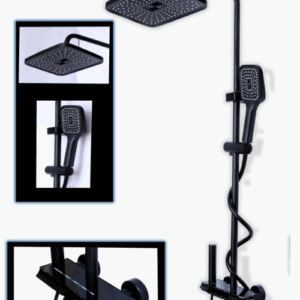 DEW KS1056-4 Way Aluminium (Hydroelectric Display) Piano Shower – Black